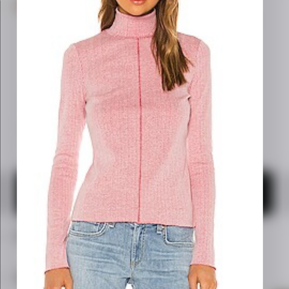Rag & Bone Elina Turtleneck in White Pink